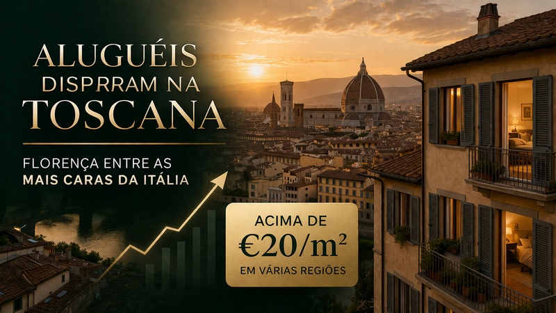 Aluguéis disparam na Toscana e Florença entra no topo dos mais caros da Itália