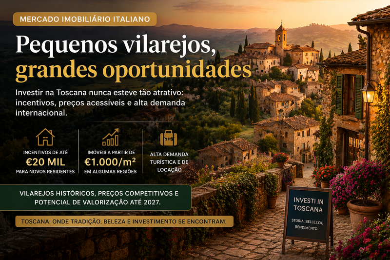 Investir em pequenos vilarejos na Toscana: a nova oportunidade que pode render acima da média