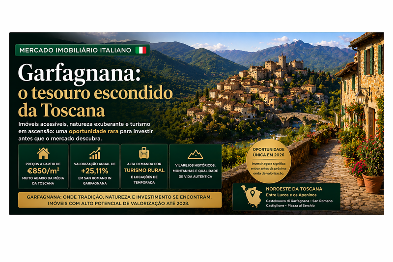 Investimento imobiliário na Garfagnana: por que essa região da Toscana pode ser a próxima grande oportunidade do mercado