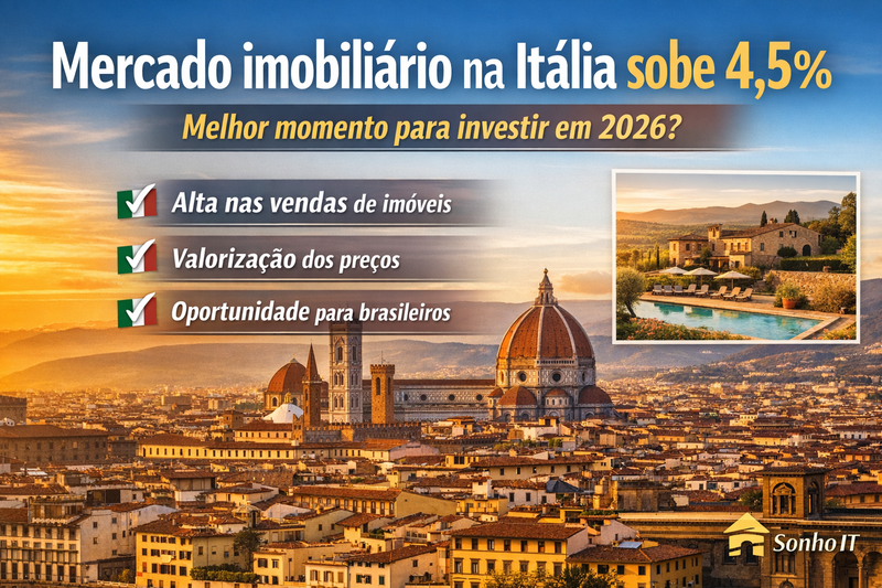 Mercado imobiliário na Itália sobe 4,5% e abre oportunidade para brasileiros em 2026