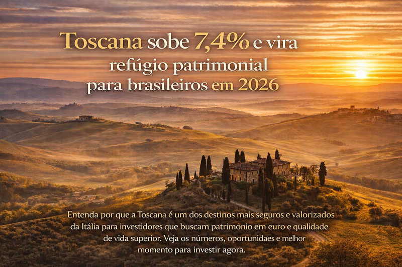 Toscana sobe 7,4% e vira refúgio patrimonial em 2026