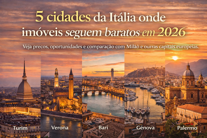 Comprar imóvel na Itália em 2026: 5 cidades onde o metro quadrado ainda está abaixo do potencial