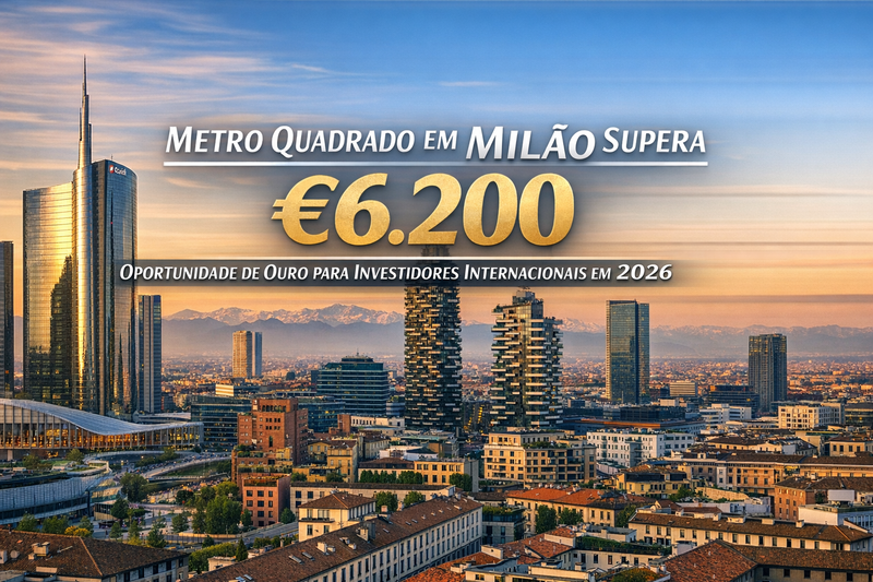 Metro quadrado em Milão supera €6.200 e pressiona nova onda de investidores internacionais em 2026