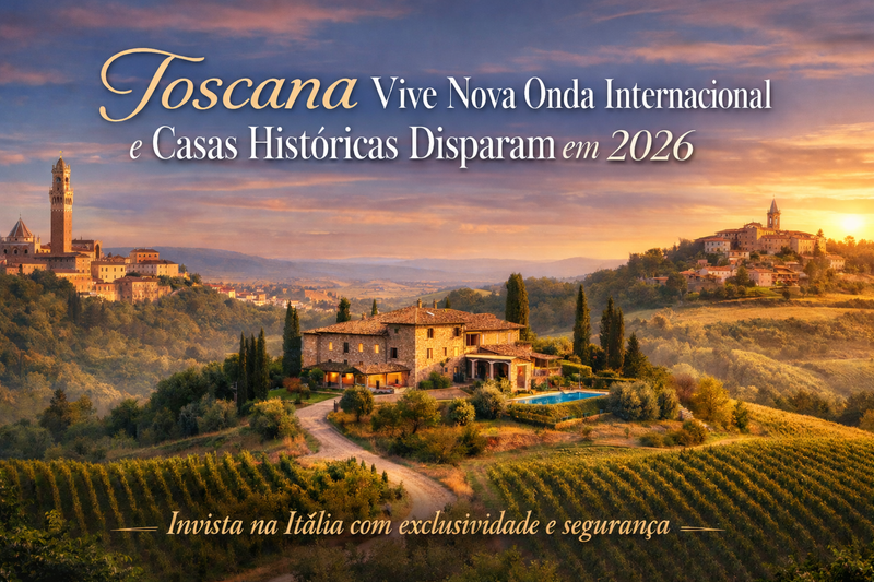 Toscana vive nova onda internacional e casas históricas disparam em 2026