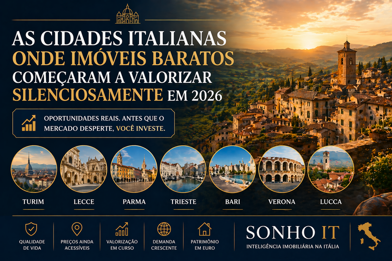 As cidades italianas onde imóveis baratos começaram a valorizar silenciosamente em 2026