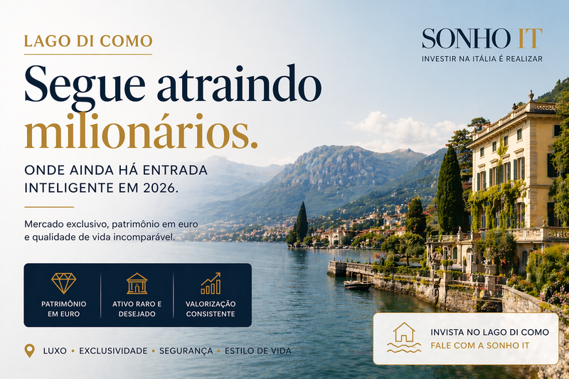 Lago di Como segue atraindo milionários: onde ainda há entrada inteligente em 2026