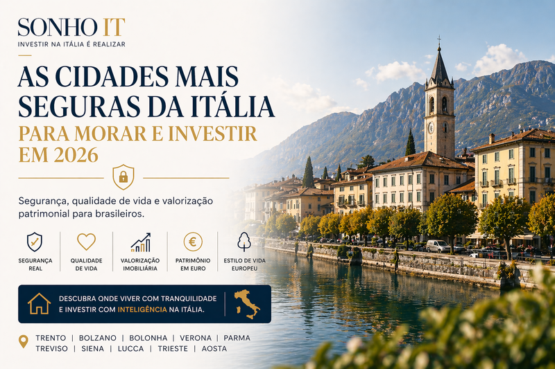 As cidades mais seguras da Itália para morar e investir em 2026