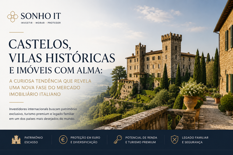 Castelos, vilas históricas e imóveis com alma: a curiosa tendência que revela uma nova fase do mercado imobiliário italiano