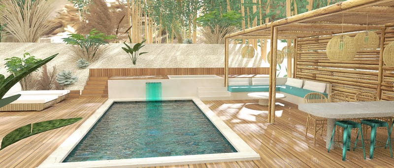 projet d'aménagement exterieur, création de piscine et Spa à Moliets-et Maa