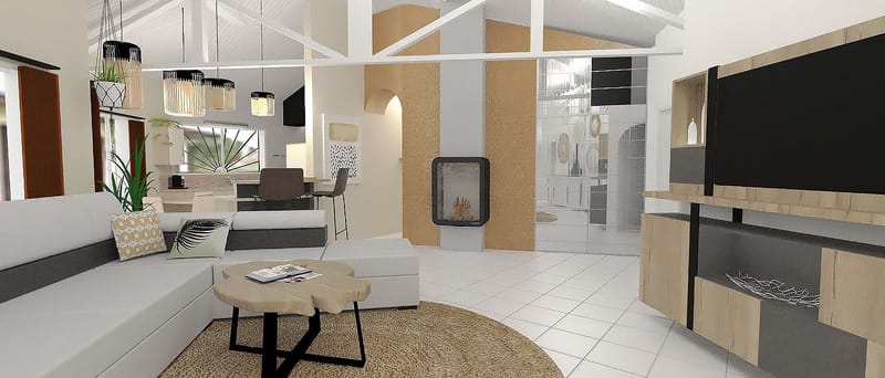rénovation d'une maison avec création de mobilier à Vicq d'Auribat dans les Landes