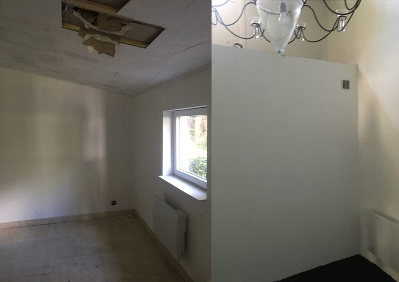 " c"est une maison bleue adossée à la foret ",chambres 1 et 2