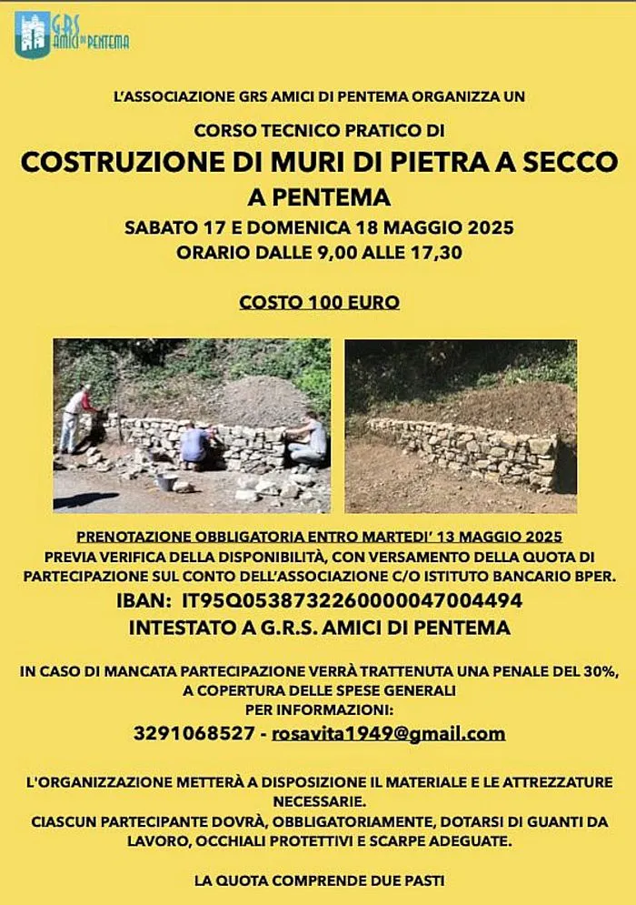 Corso tecnico pratico di costruzione di muretti a secco