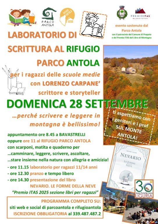 Laboratorio di scrittura per ragazzi al Rifugio Parco Antola