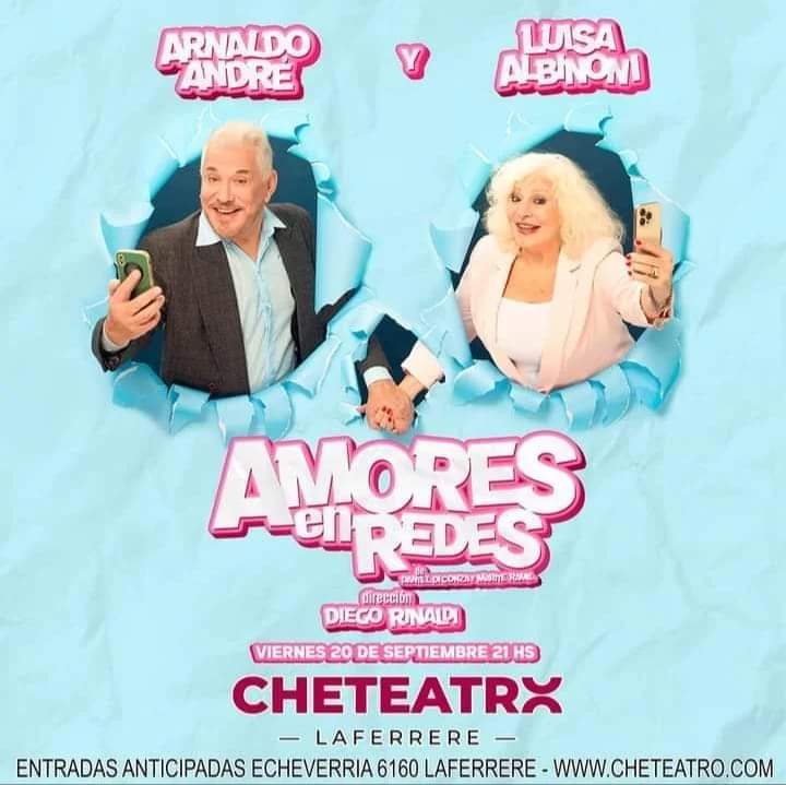 👉 Viernes 20 de Septiembre, 21 hs.Arnaldo André y Luisa Albinon.