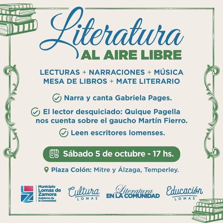 👉 LLEGA LA PRIMERA EDICIÓN DE “LITERATURA AL AIRE LIBRE”.