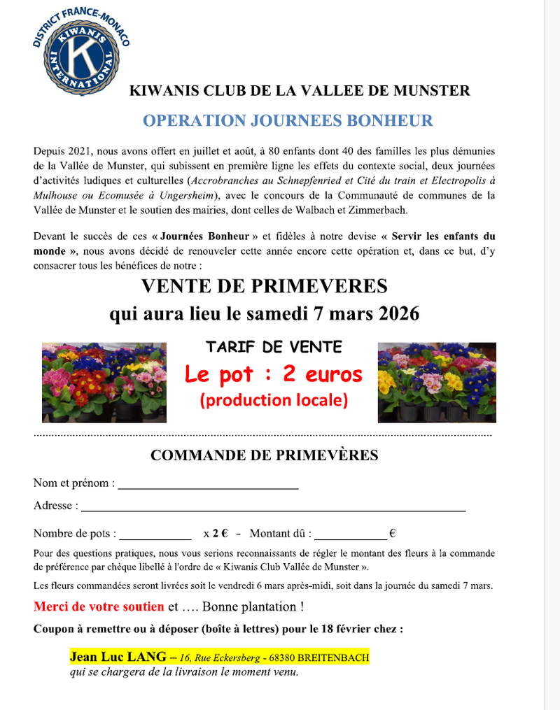 Vente de primevères