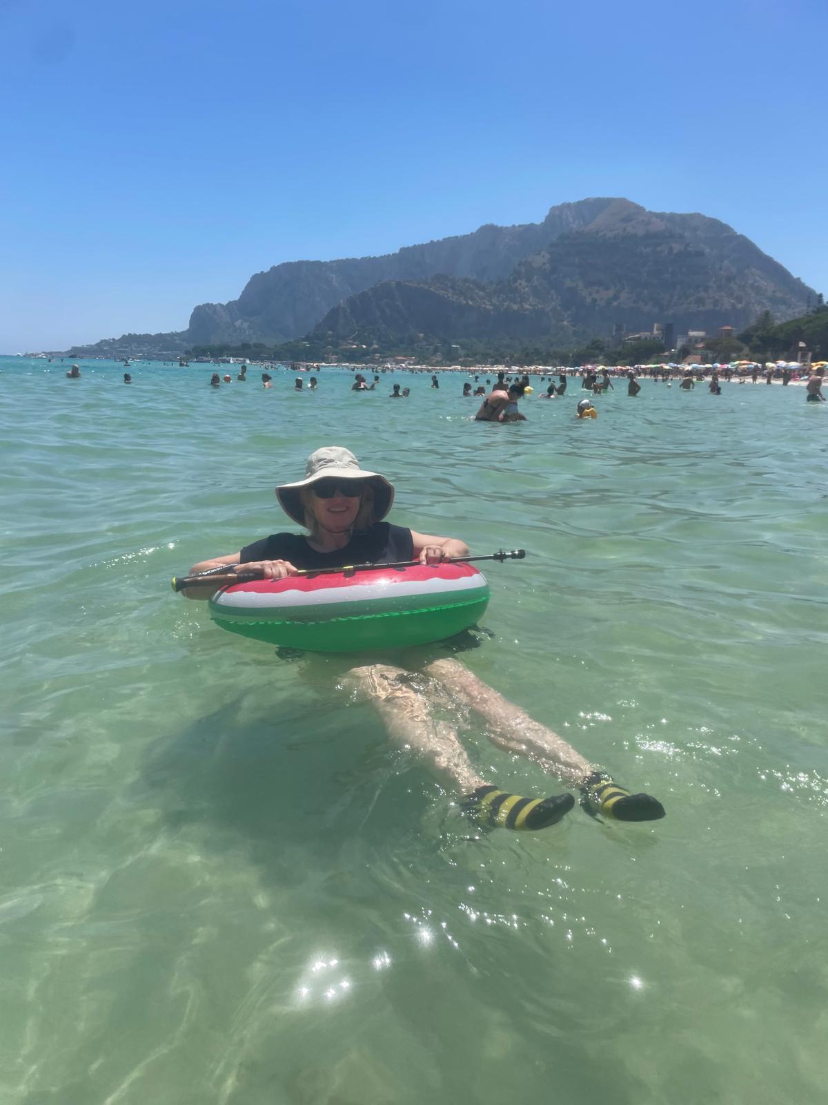 Me in my inner tube living the Med dream