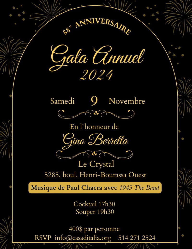 CASA D' ITALIA GALA  9 NOVEMBER 2024