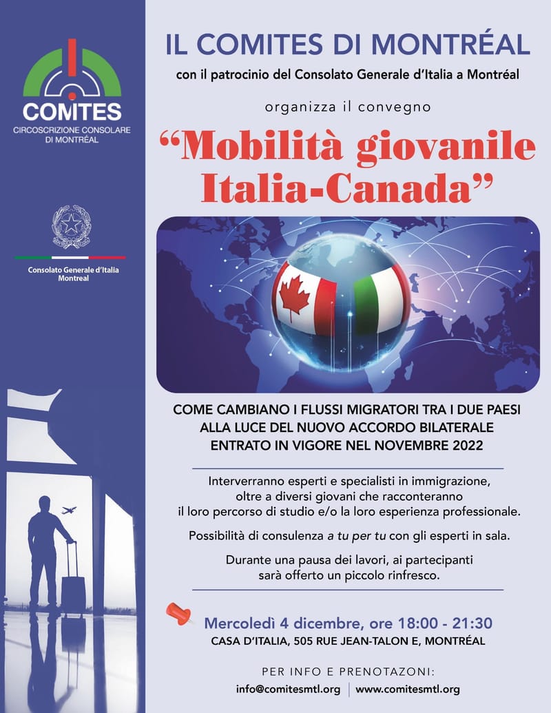 Mobilità giovanile Italia-Canada