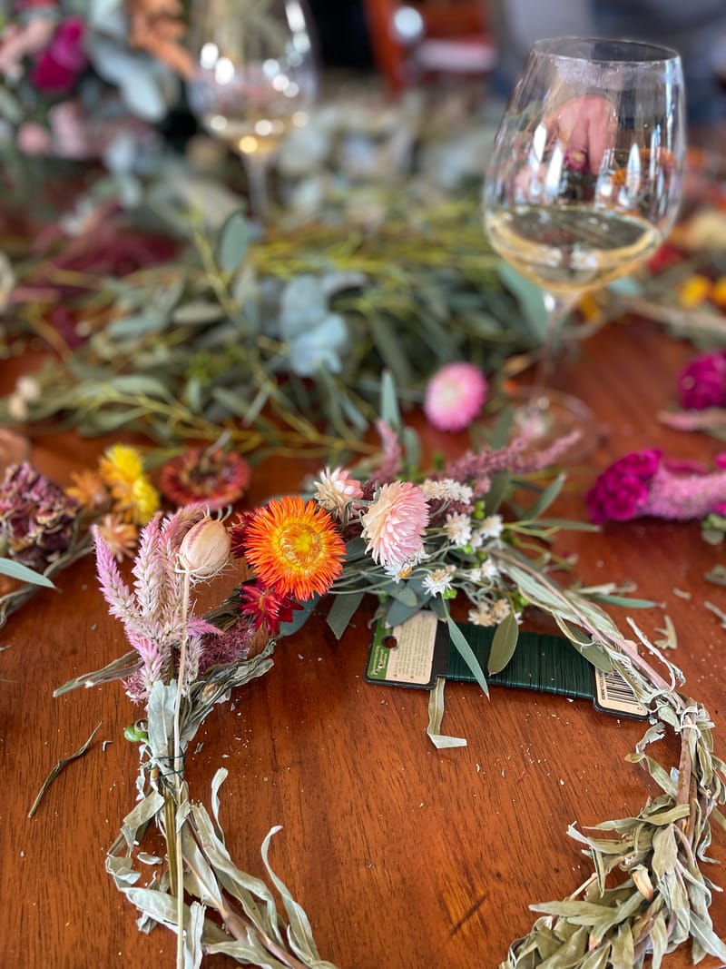 Grizzly Peak Winery Floral Wreath Making Workshop