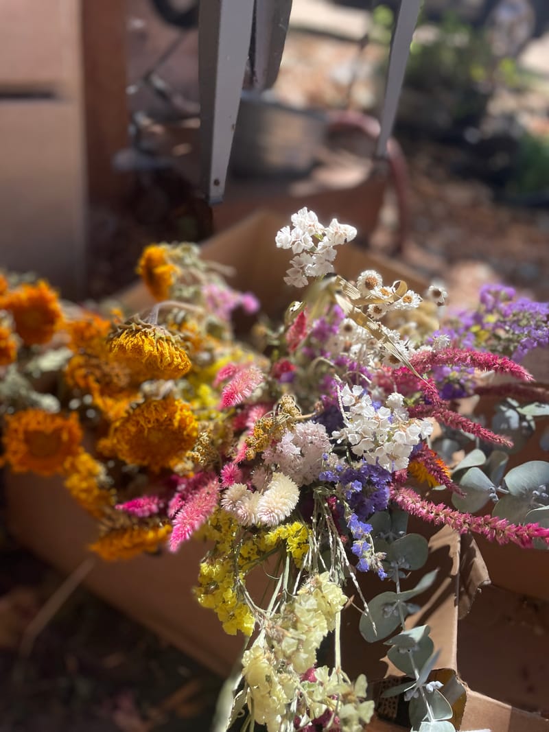 Bouquet Making with Everlasting Flowers & Tea Service