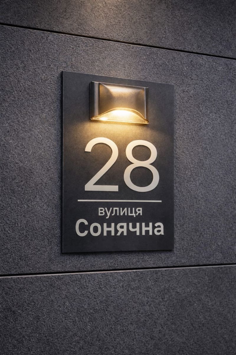 Табличка вулична з підсвіткою