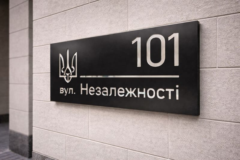 Адресна табличка з алюмінієвого композиту