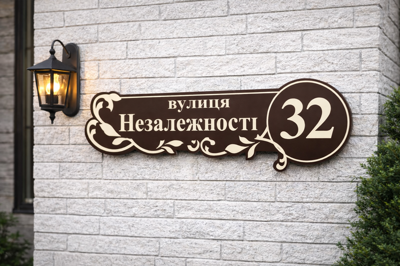 Табличка вулична фігурна з алюмінієвого композиту