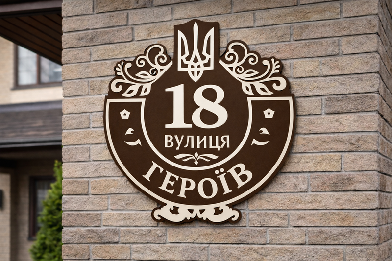 Адресна табличка з композиту 0,5м_0,5м. 