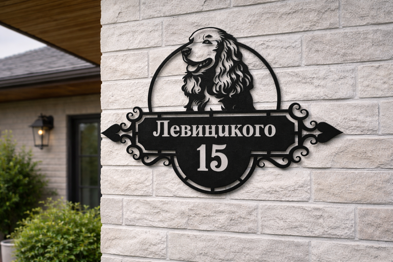 Фрезерована адресна табличка 0,7 × 0,45 м