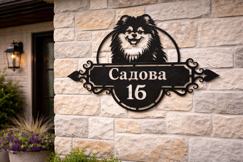 Фрезерована адресна табличка 0,7 × 0,45 м