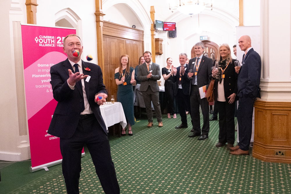  Tim was showing off his secret talent, which I believe he shared with young people during a school visit he did.