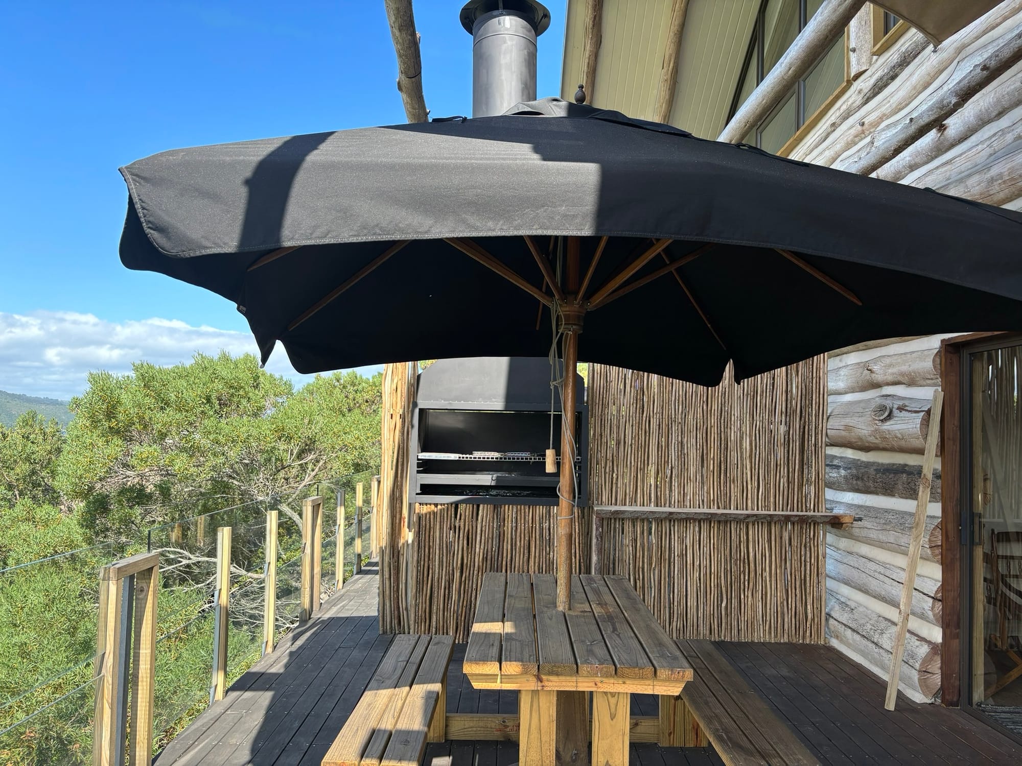 Outside deck and braai - cabin 1 and 2