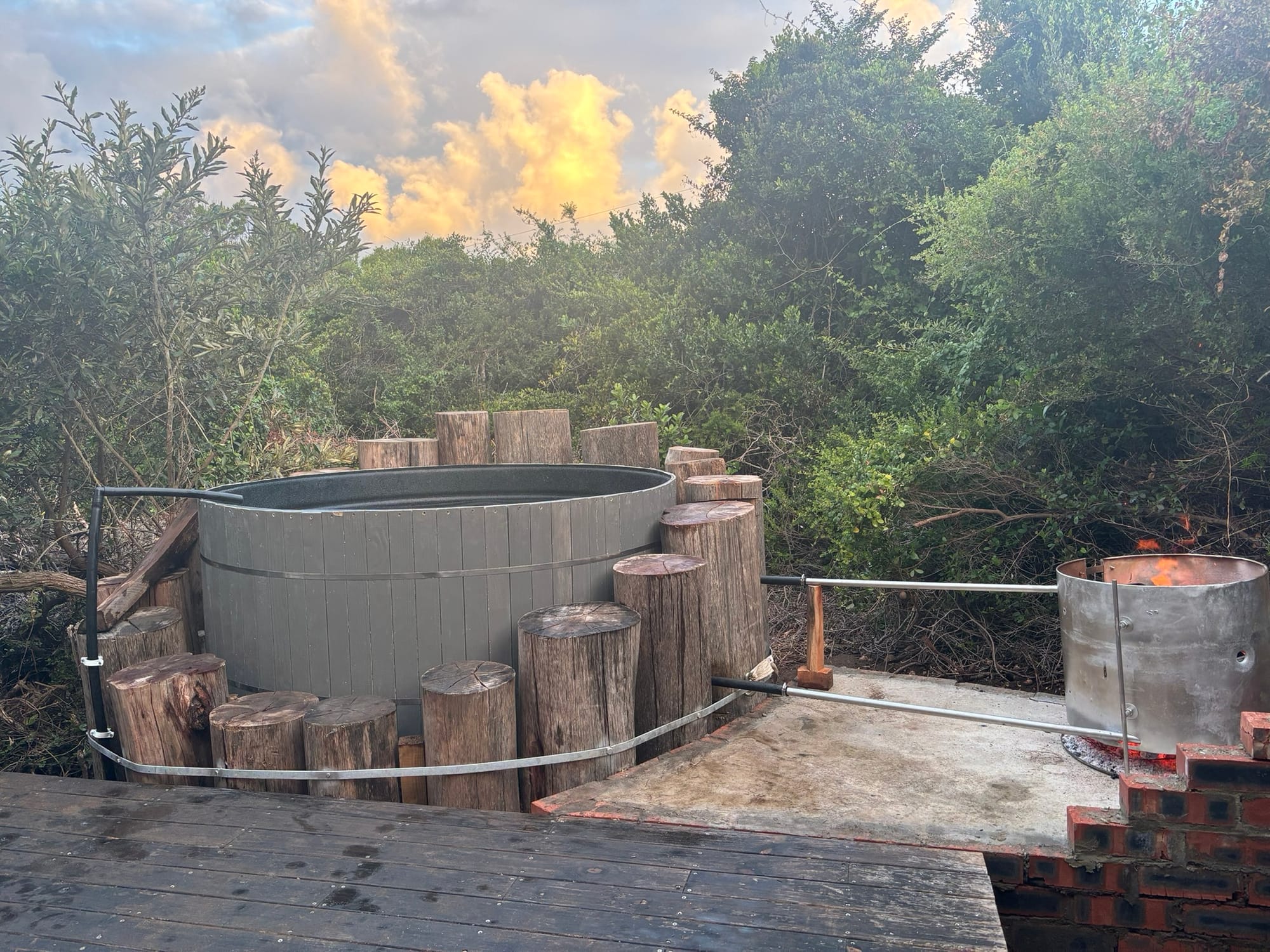 Wood fire hot tub - only Cabin 3