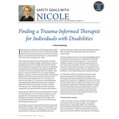 Finding a Trauma-Informed Therapist for Individuals with Disabilities