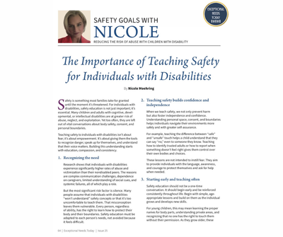 Importance of Teaching Safety for Individuals with Disabilities