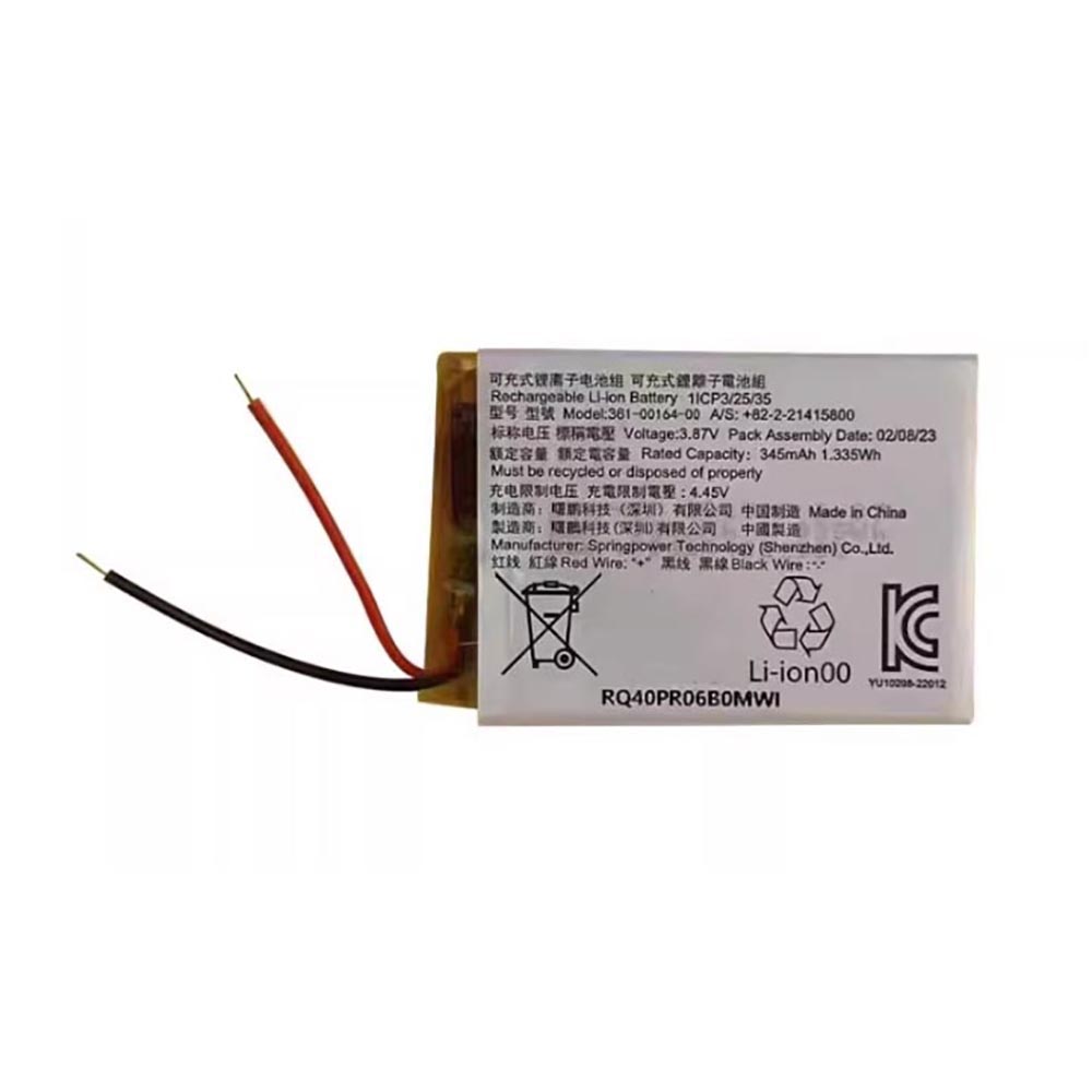 345mAh Garmin 361-00164-00 Batería para Reloj Inteligente para Garmin Smart Watch 361-00164-00