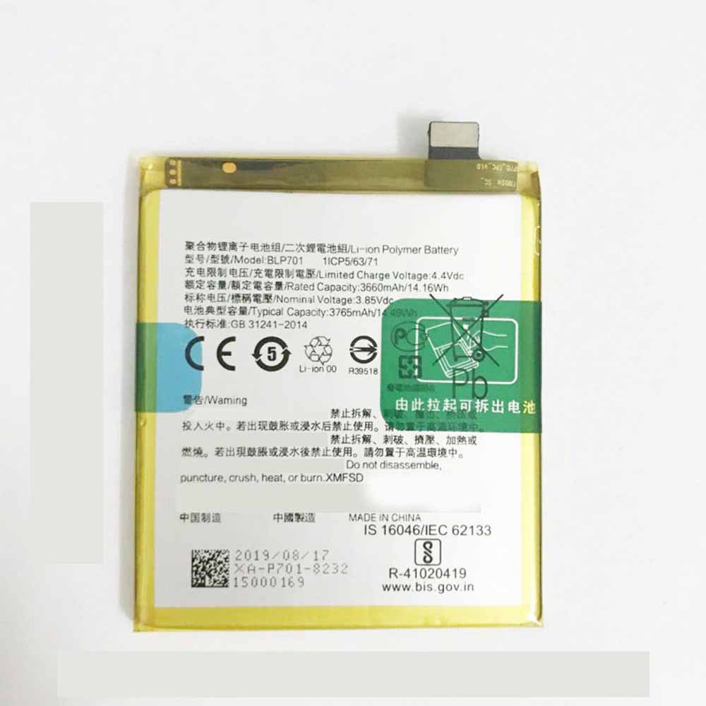 3660mAh OPPO BLP701 Batería para Celular para OPPO Reno