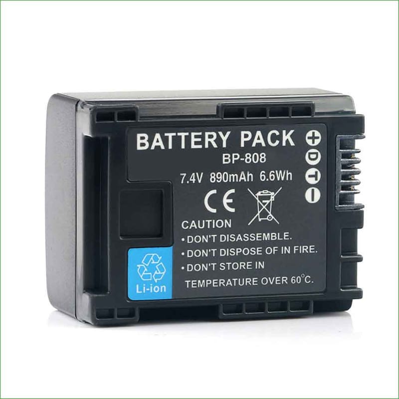 890mAh Canon BP-808 Batería para Cámara Digital para Canon FS10 FS11 FS100 FS21 FS22 FS200 FS31 FS300