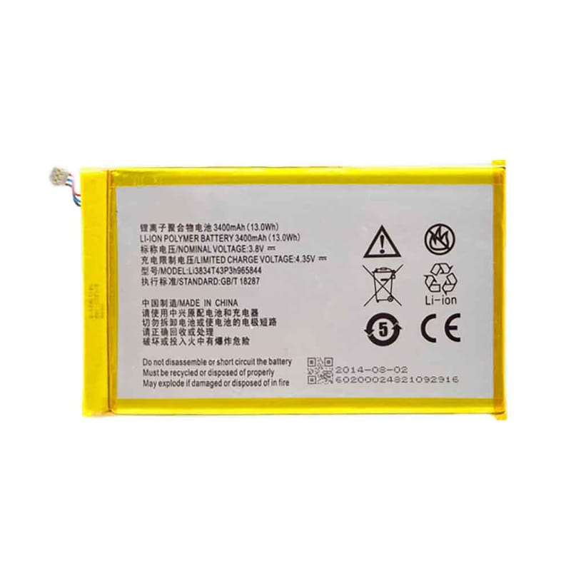 3400mAh ZTE Li3834T43P3h965844 Batería para Celular para ZTE N5 U5 U9815 V9815