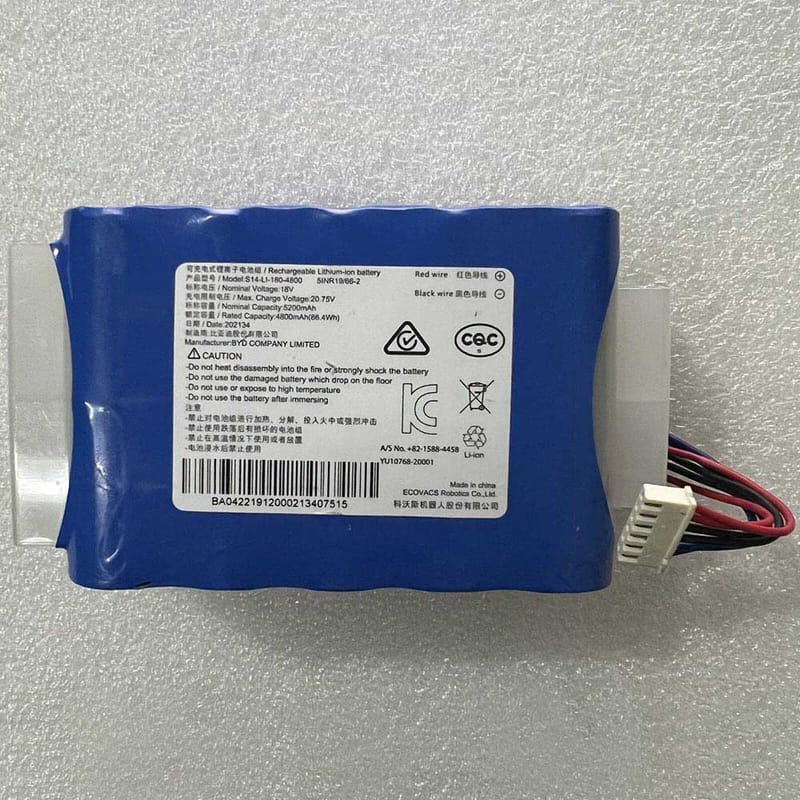 4800mAh Ecovacs S14-LI-180-4800 Batería para Aspirdor Robot para Ecovacs Robot Vacuum Cleaner