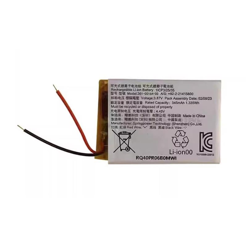 345mAh Garmin 361-00164-00 Batería para Reloj Inteligente para Garmin Smart Watch 361-00164-00
