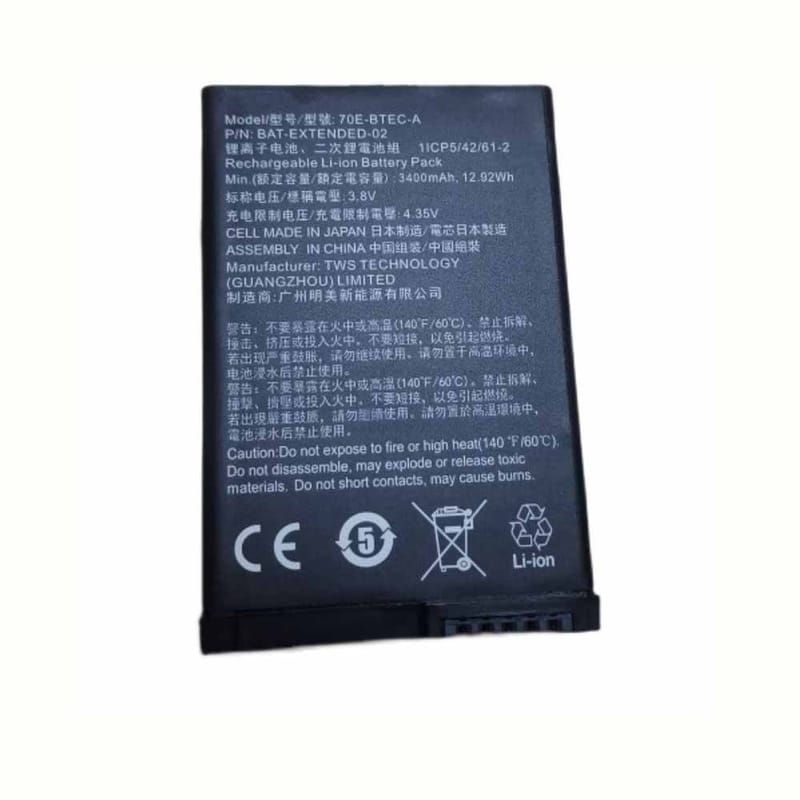 3400mAh Honeywell 70E-BTEC-A Batería para Lector de Codigo de Barras para Honeywell BAT-EXTENDED-01 60s 70e 75e