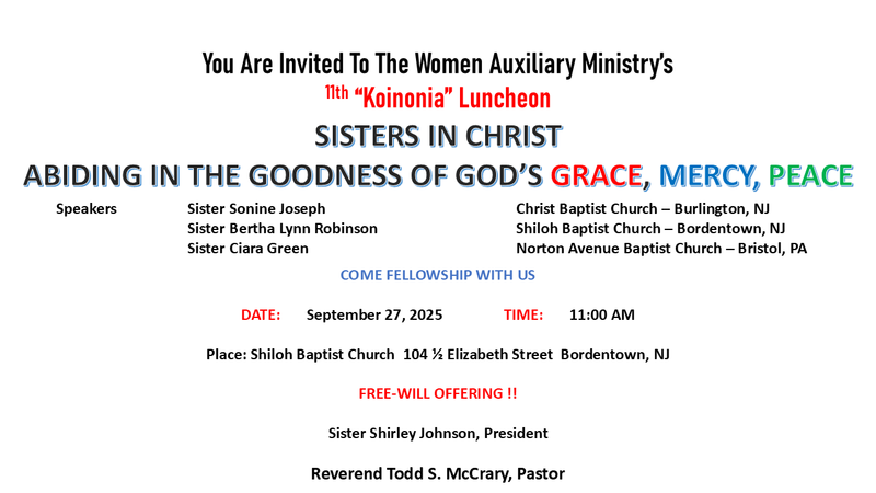 Women's Auxiliary Ministry 11th KOINONIA LUNCHEON