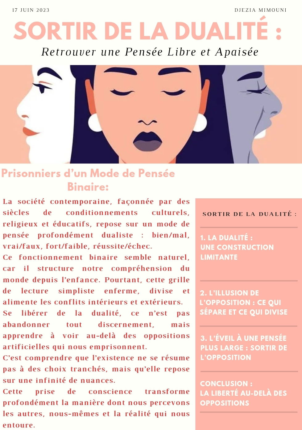 Sortir de la DUALITÉ