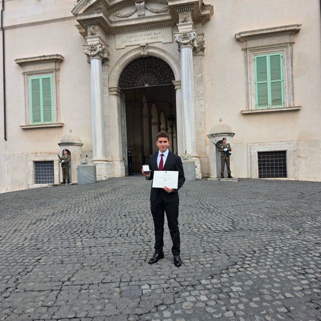 Francesco Panico, Alfieri del Lavoro: "L'impegno paga sempre. Un modello per i giovani del Sud"
