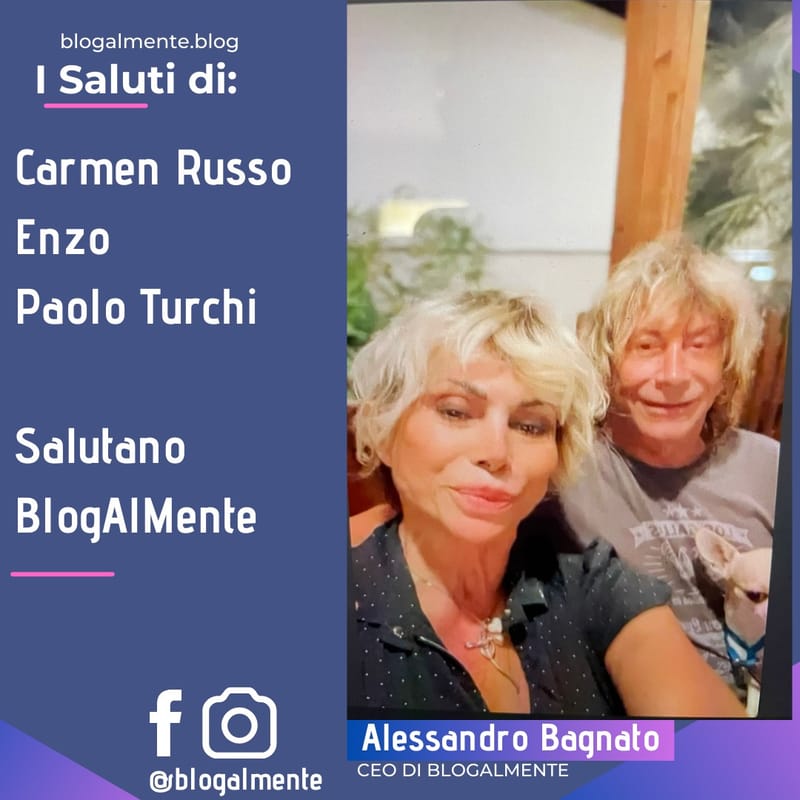 Carmen Russo ed Enzo Paolo Turchi salutano BlogAlMente thumbnail