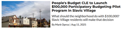 People's Budget CLE to Launch $100,000 Participatory Budgeting Pilot Program in Slavic Village