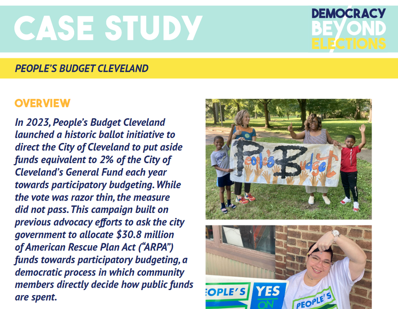 New case study on People's Budget Cleveland