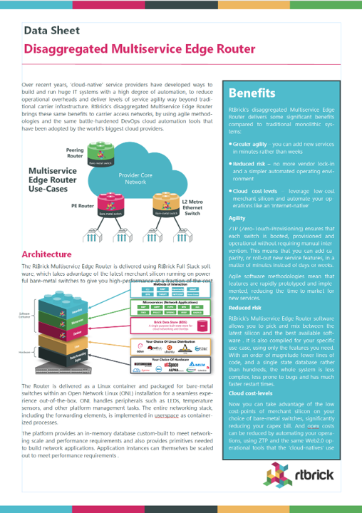 Multiservice Edge Router Software Data Sheet